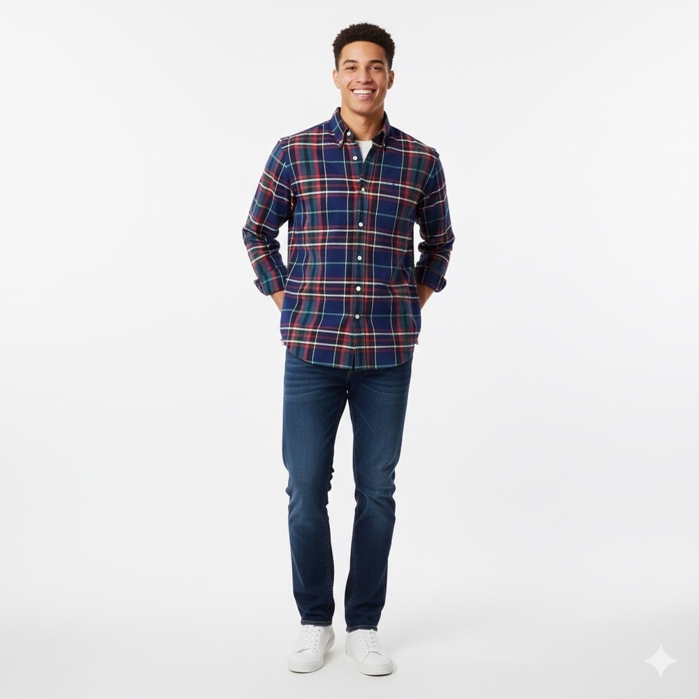Polo by Ralph Lauren Men's Plaid Button Down Shirt - Blue, Red, Yellow